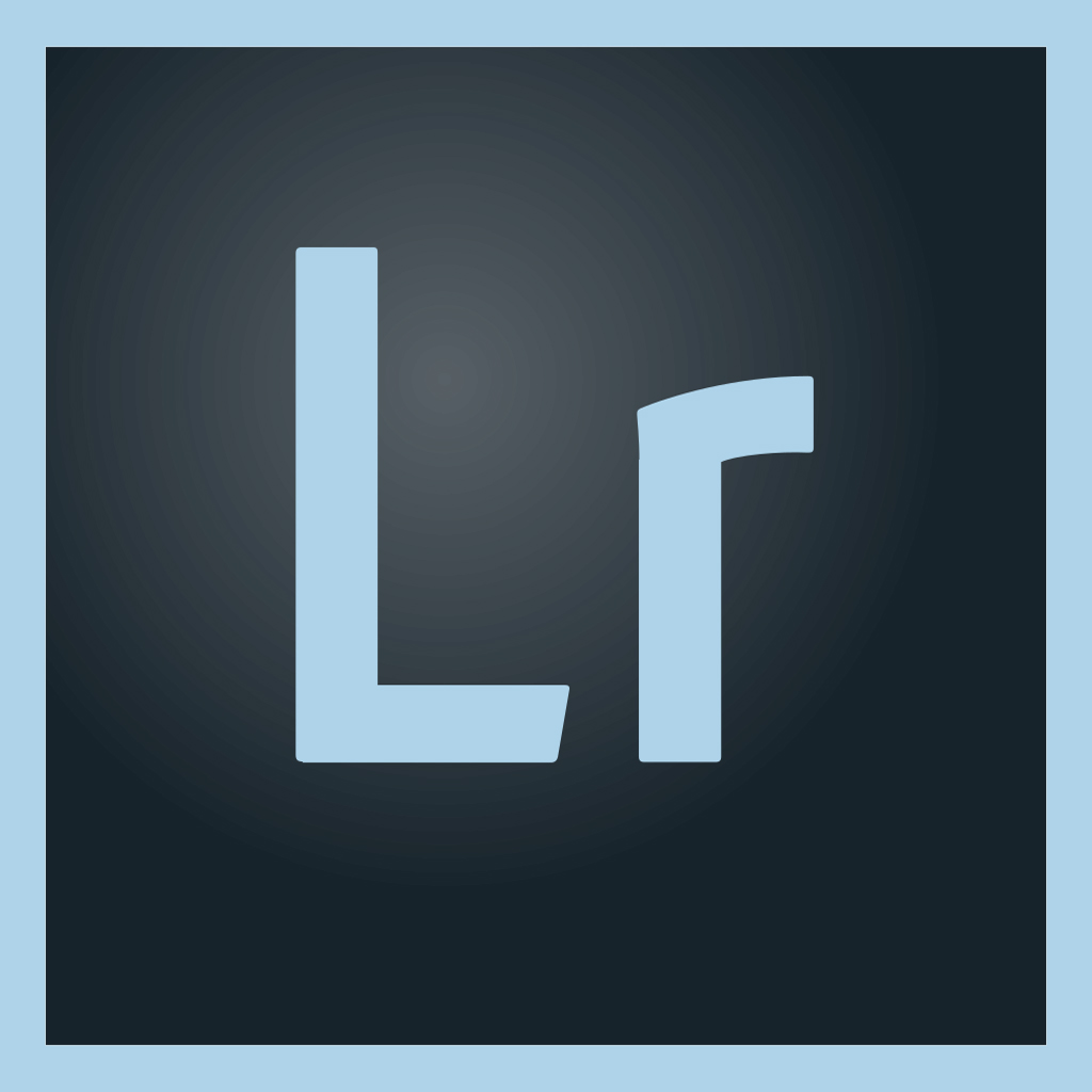 Adobe Lightroom blue logo referencing outsourcing photo editing services for photographers